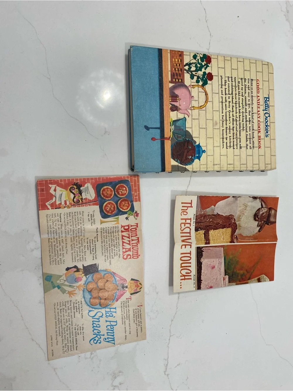 Betty Crocker Blue, Red, Yellow Cookbook Lot